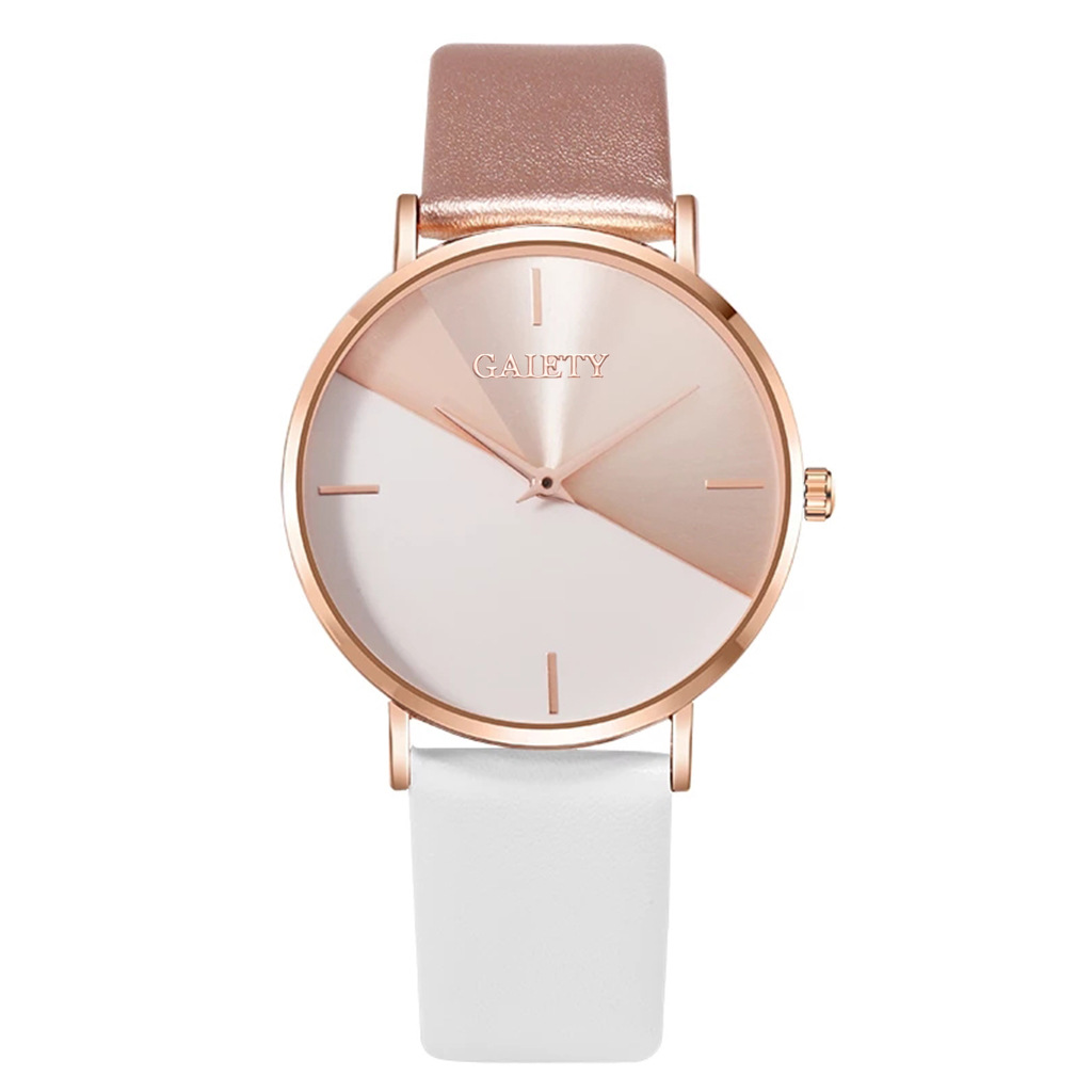 Luxury Quartz Watch Brands - Часы женские, розовое золото, с кожаным
