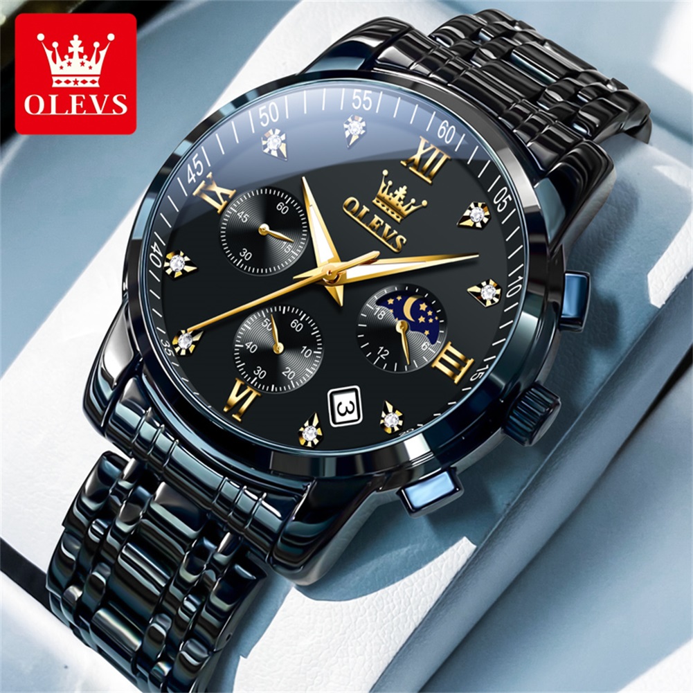 Luxury Quartz Watch Brands - OLEVS Популярные мужские часы из нержавеющей