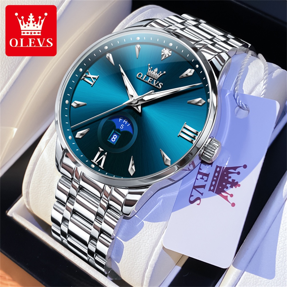 OLEVS Moon Phase мужские часы  – обзор и цена Luxury Quartz Watch Brands