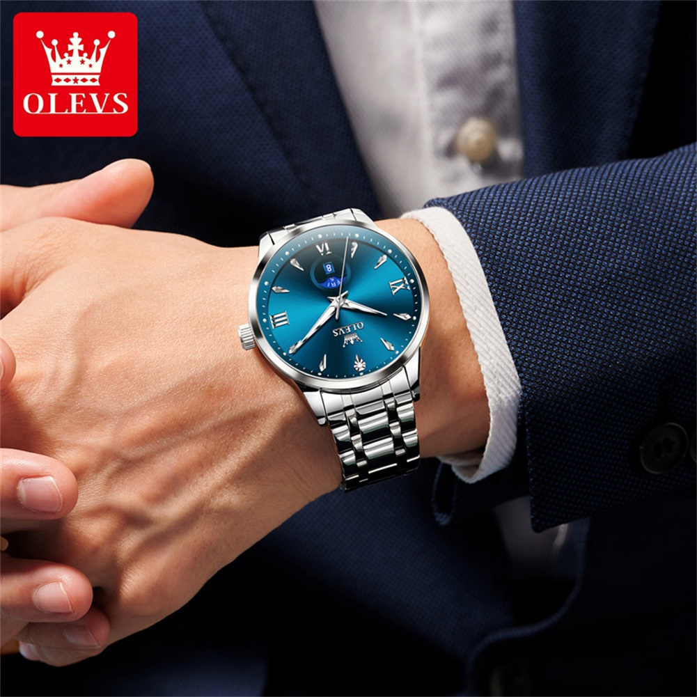 OLEVS Moon Phase мужские часы  – обзор и цена Luxury Quartz Watch Brands